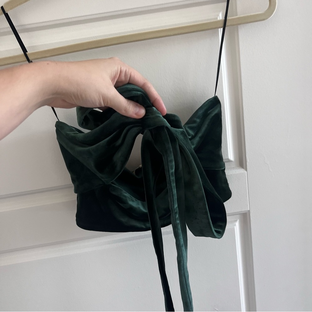 Elegant Dark Green Velvet Women's Mini Bag